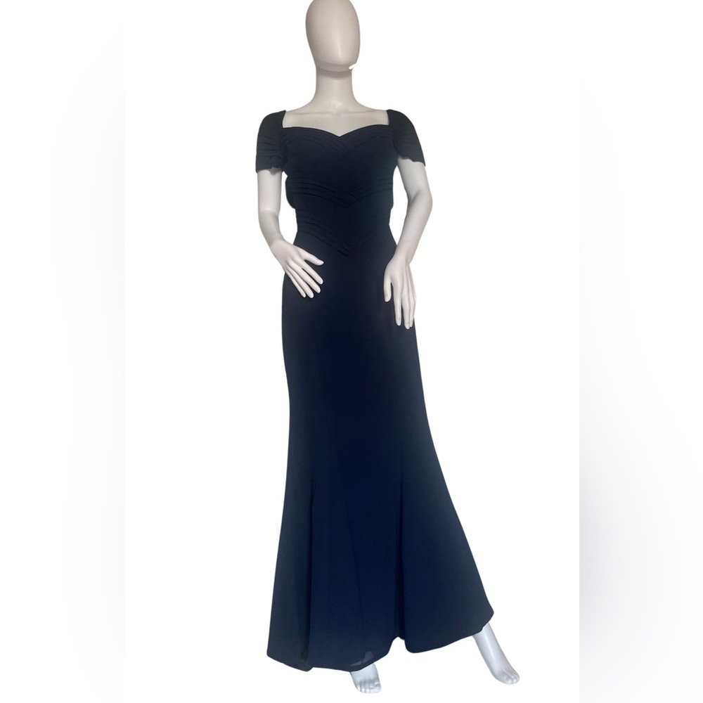 Fine Feathers Long Formal Gown Navy Small